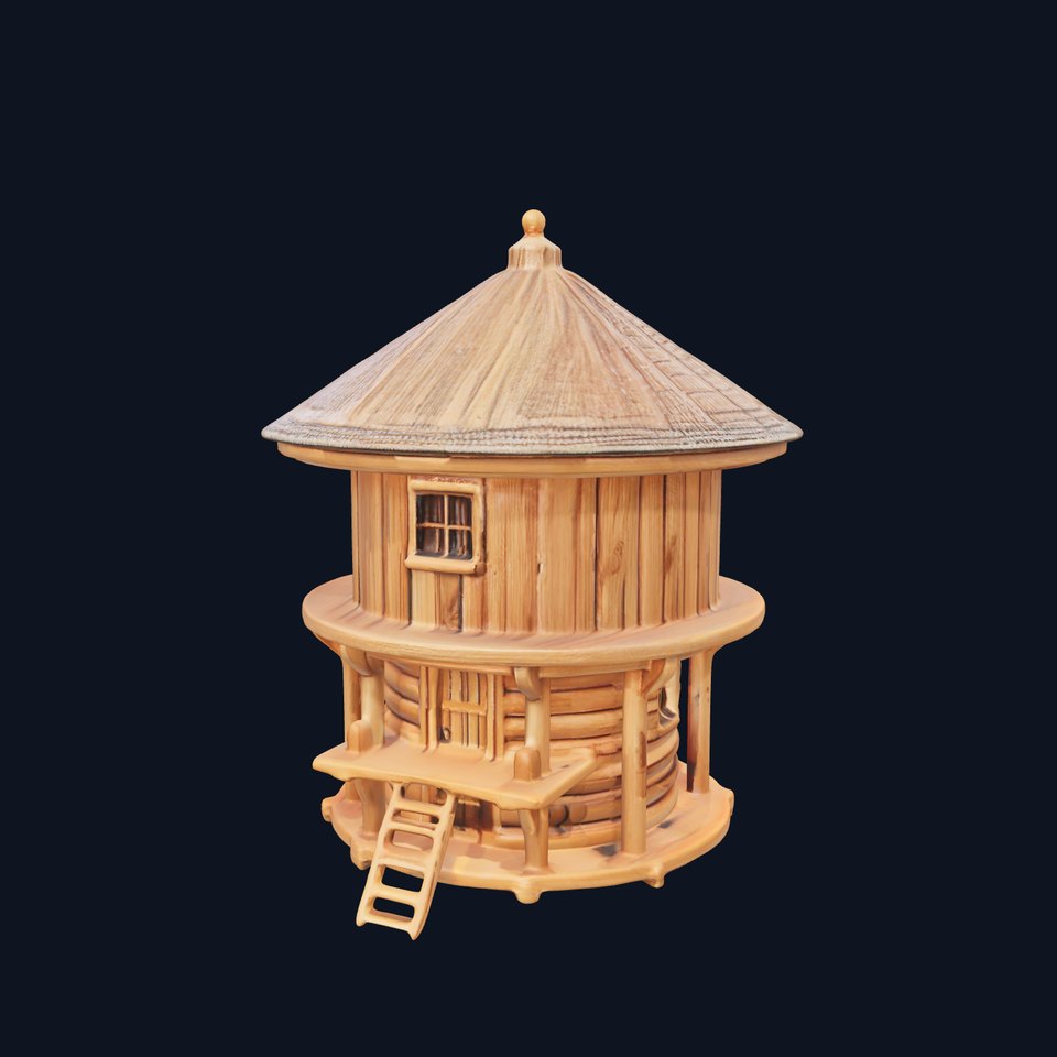 Round Wooden Cabin Model Pack